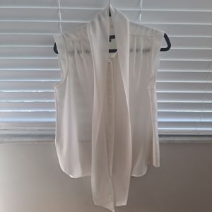 Ivory Blouse Bow Scarf Neck French Connection US Size 10
